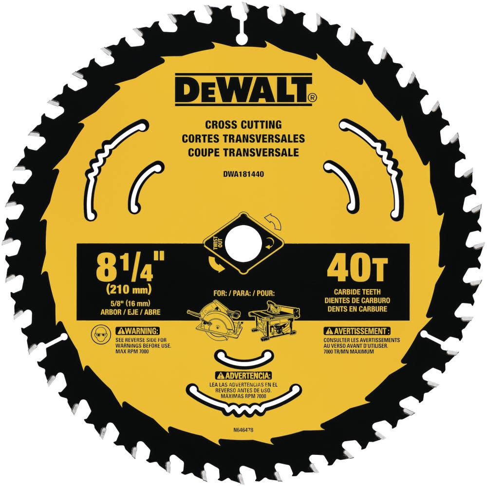 DEWALT 8-1/4″ 40T Circular Saw Blade - Ascmtools