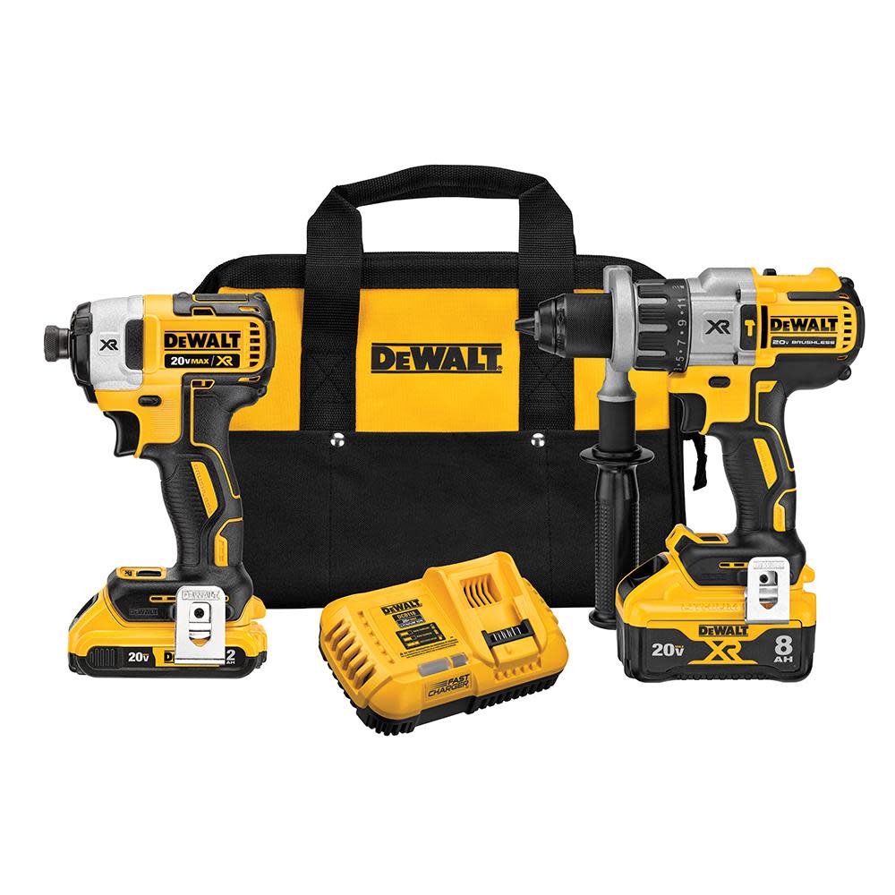 DEWALT 20V MAX* POWER DETECT XR 1/2In Hammer Drill/Driver & Impact Driver Kit - Ascmtools