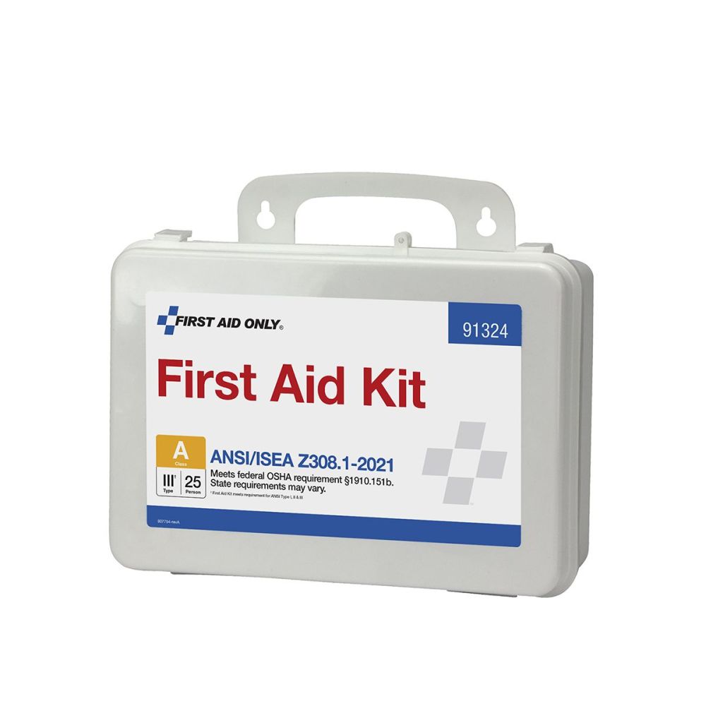 First Aid Only First Aid Kit 25 Person Plastic Case ANSI Portable - Ascmtools