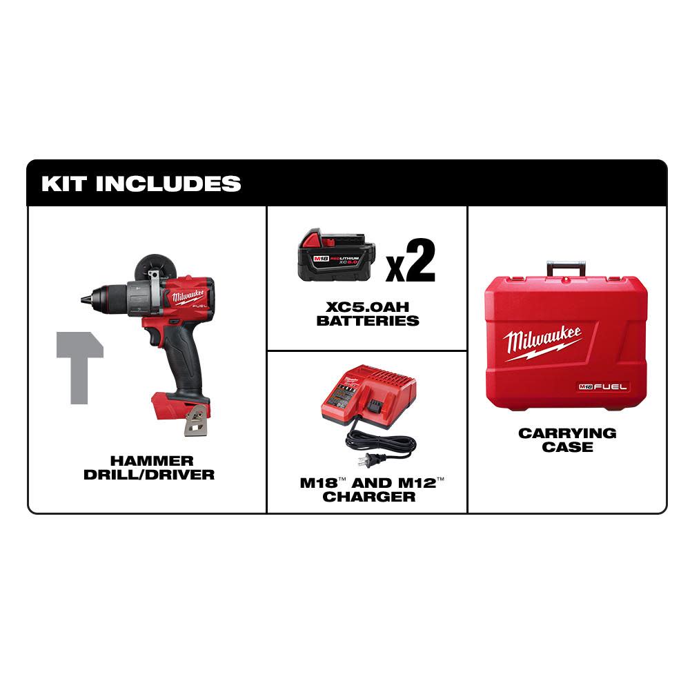 Milwaukee M18 FUEL 1/2″ Hammer Drill Kit - Ascmtools