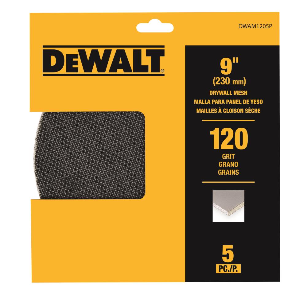 DEWALT 9″ Sanding Mesh 120x 5pk - Ascmtools
