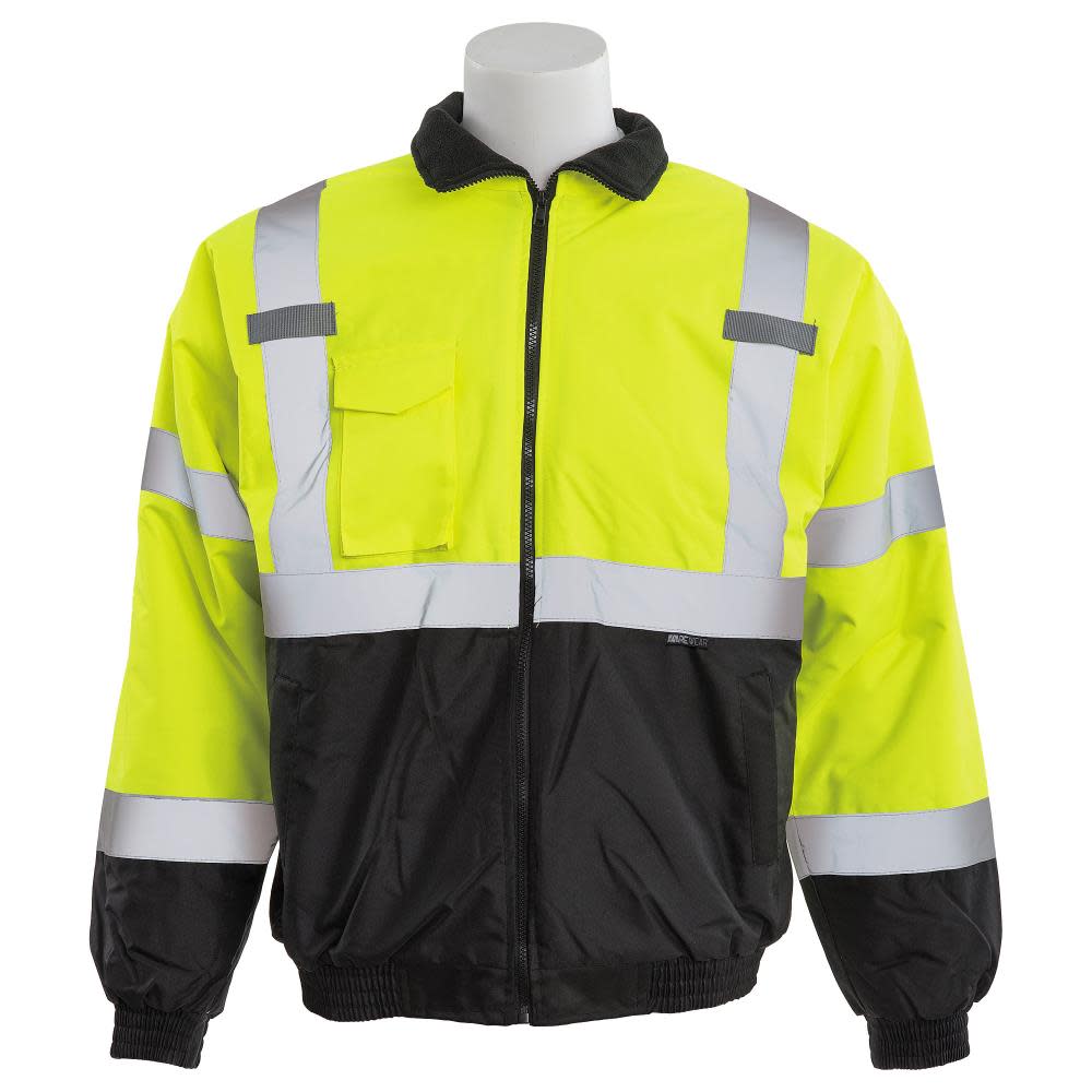 ERB W105 HVL/Black Bottom Value Bomber Jacket Hi-Viz Large - Ascmtools