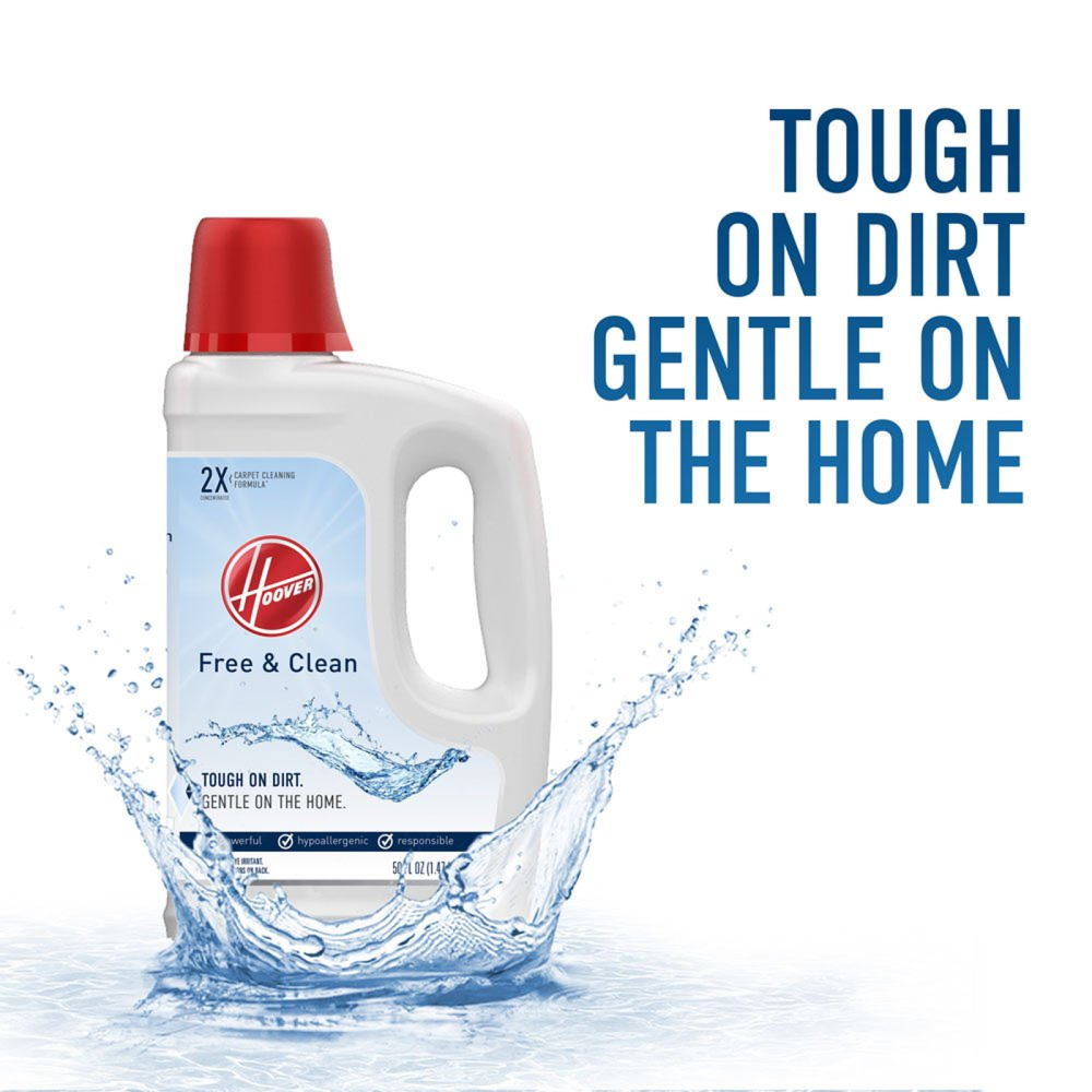 Hoover Residential Vacuum Free & Clean Hypoallergenic Carpet Cleaner Solution 50oz - Ascmtools