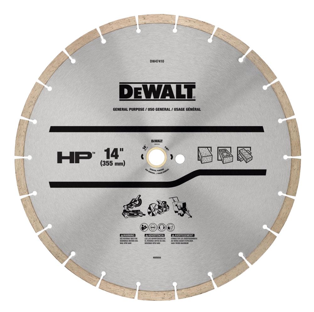 DEWALT Diamond Blade 14″ SEGMENTED HP GENERAL PURPOSE - Ascmtools