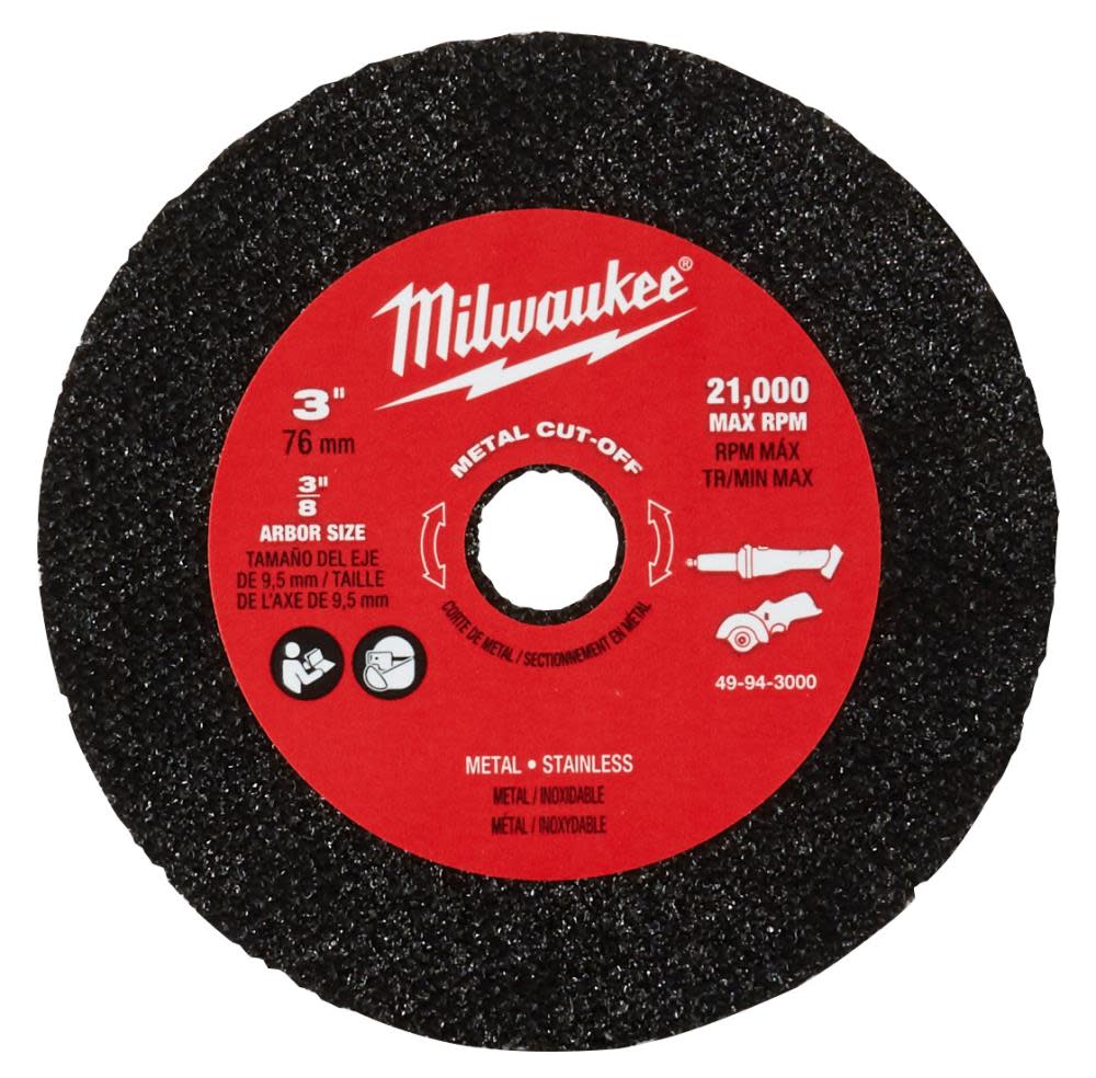 Milwaukee 3 in. Metal Cut Off Wheel 3 pk - Ascmtools