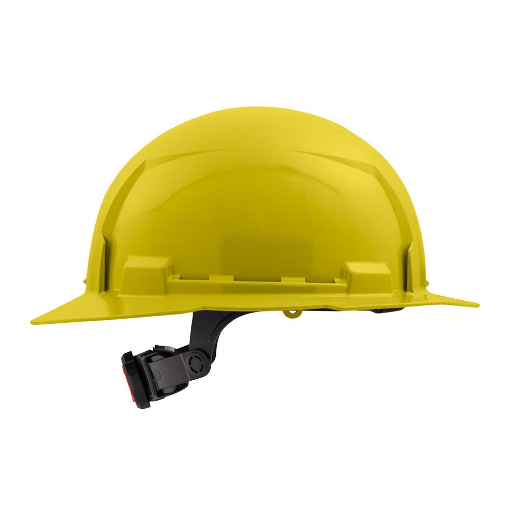 Milwaukee Yellow Full Brim Hard Hat with 6pt Ratcheting Suspension Type 1 Class E - Ascmtools