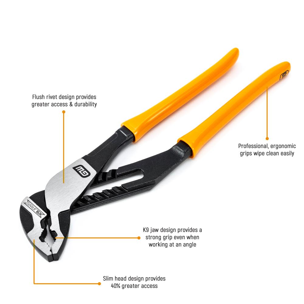 GEARWRENCH 12″ Pitbull K9 V-Jaw Dipped Handle Tongue and Groove Pliers - Ascmtools