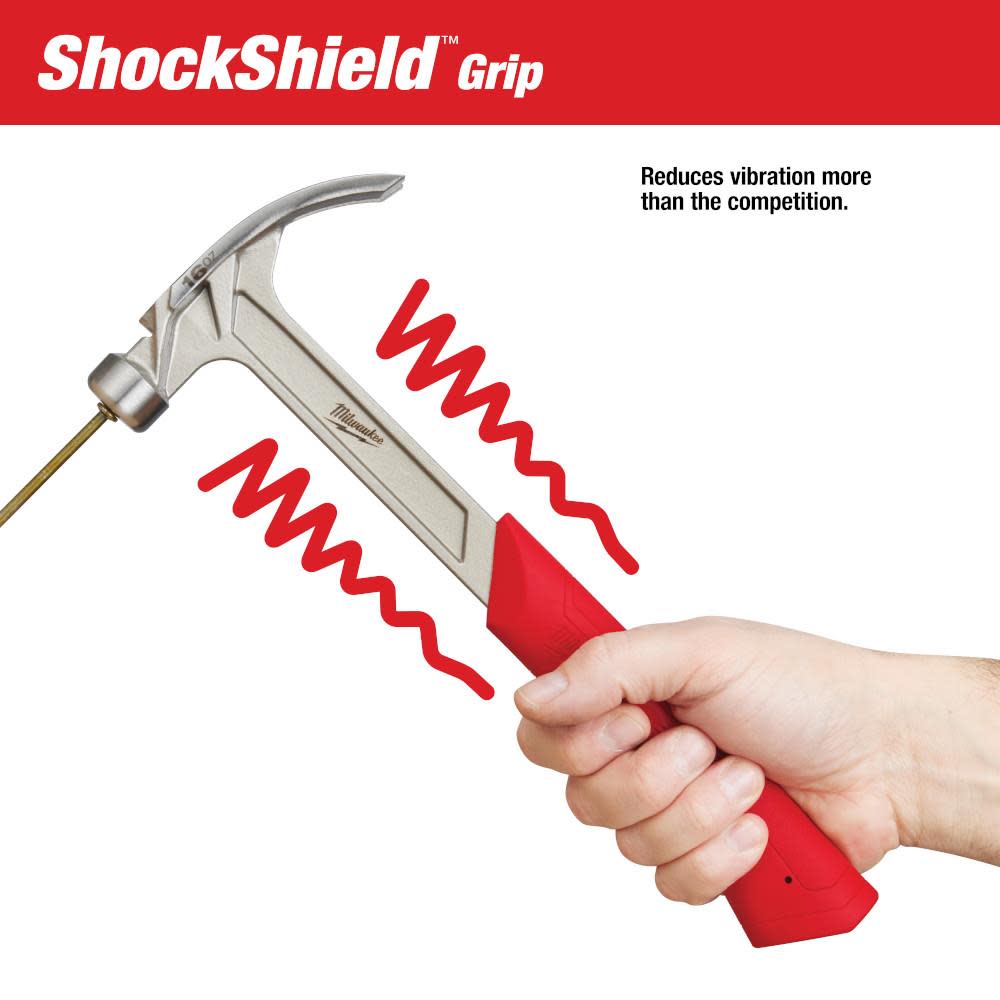 Milwaukee 16oz Smooth Face Hybrid Claw Hammer - Ascmtools