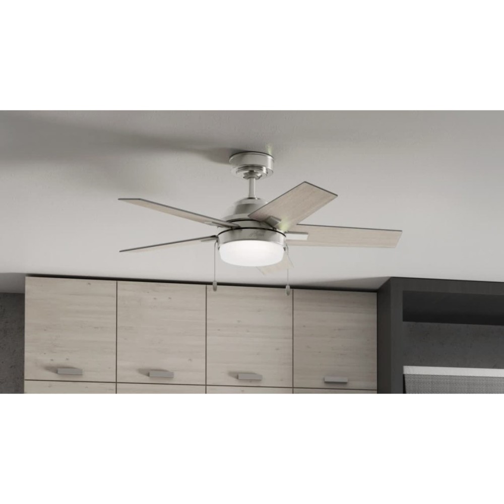 Hunter Fan Barlett Ceiling Fan 44″ Brushed Nickel Light Gray Oak - Ascmtools