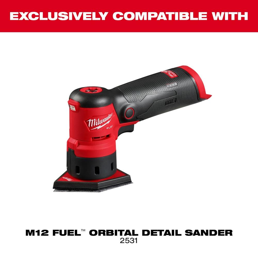 Milwaukee 400 Grit Mesh Sanding Sheets for M12 Orbital Detail Sander 12pk - Ascmtools