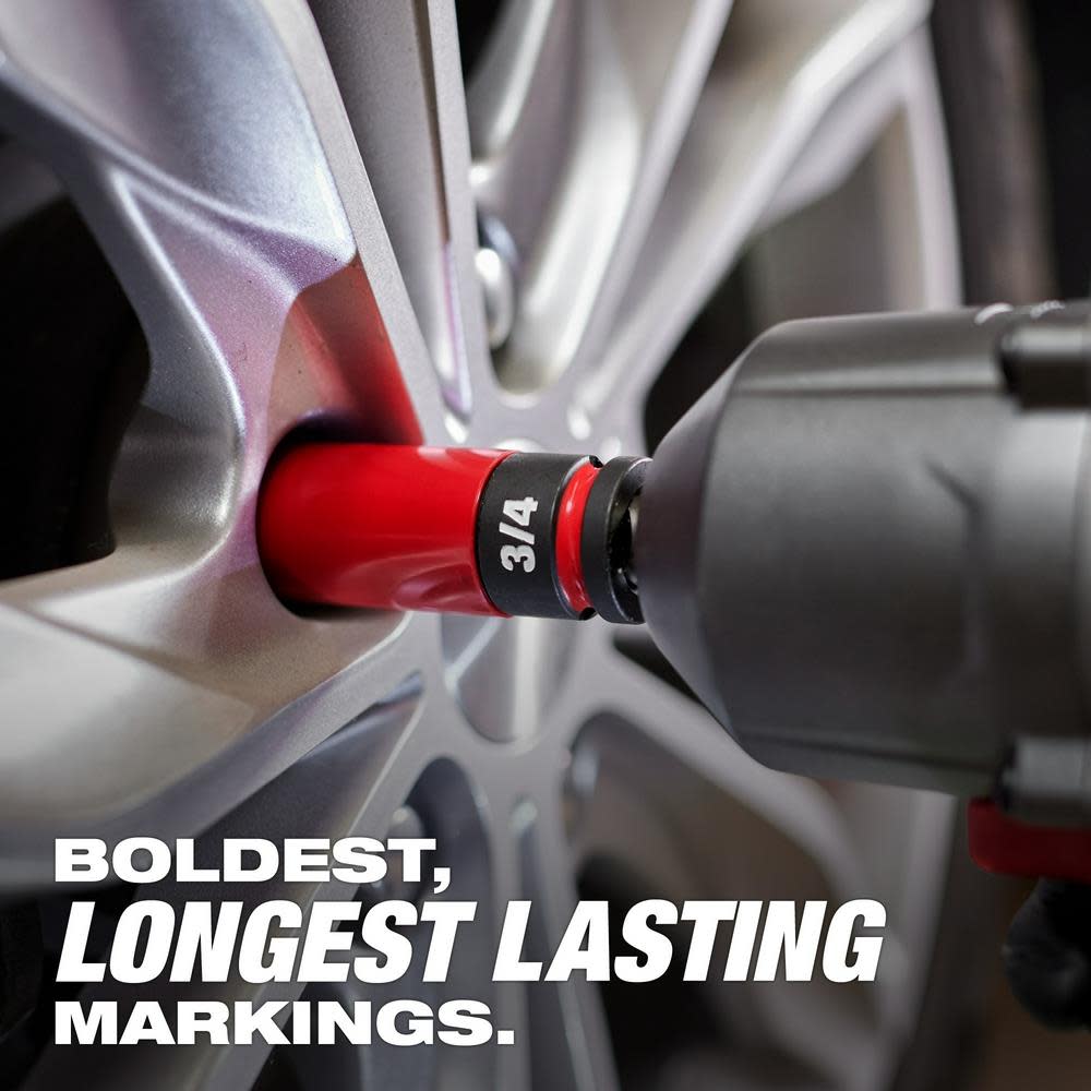 Milwaukee SHOCKWAVE Impact Duty Socket 1/2 Drive SAE & Metric 9PC Lug Nut Wheel Set - Ascmtools