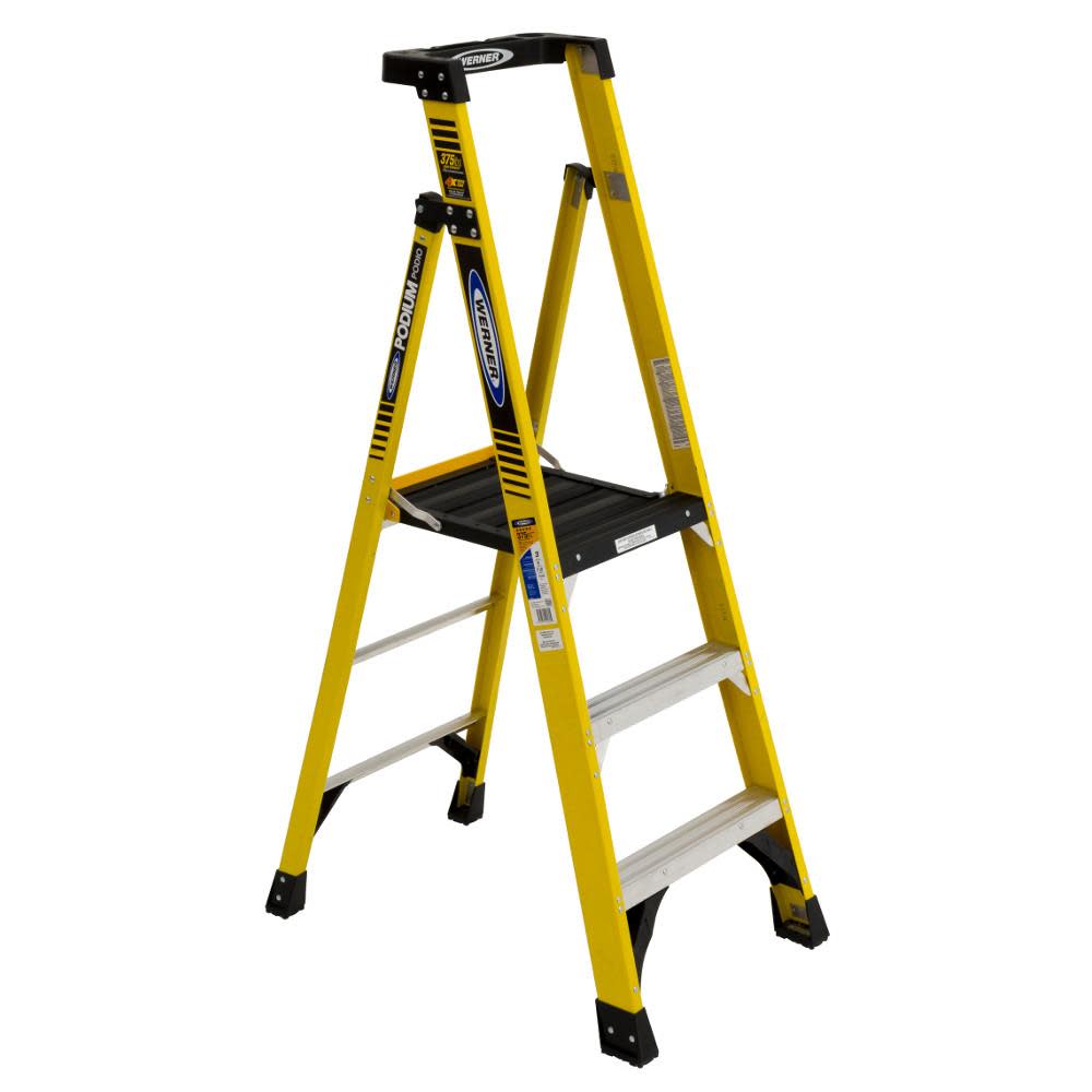 Werner Podium 3-ft Fiberglass 375-lb Type IAA Step Ladder - Ascmtools