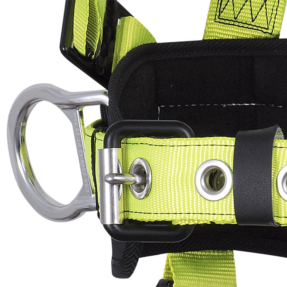 Peakworks PeakPro Plus Series Full Body Safety Harness with Positioning Belt Hi Vis Green Medium - Ascmtools