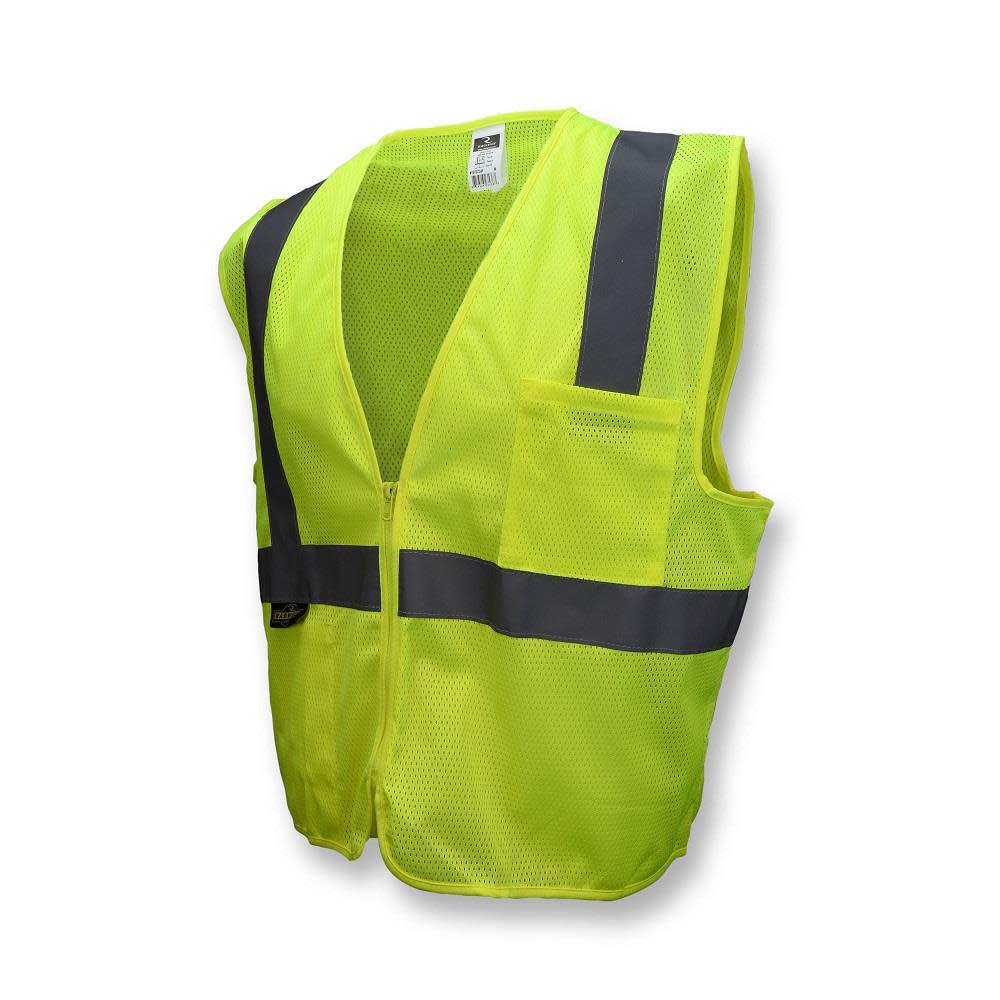 Radians Mesh Economy Type R Class 2 Safety Vest with Zipper – Hi Viz Green – L - Ascmtools