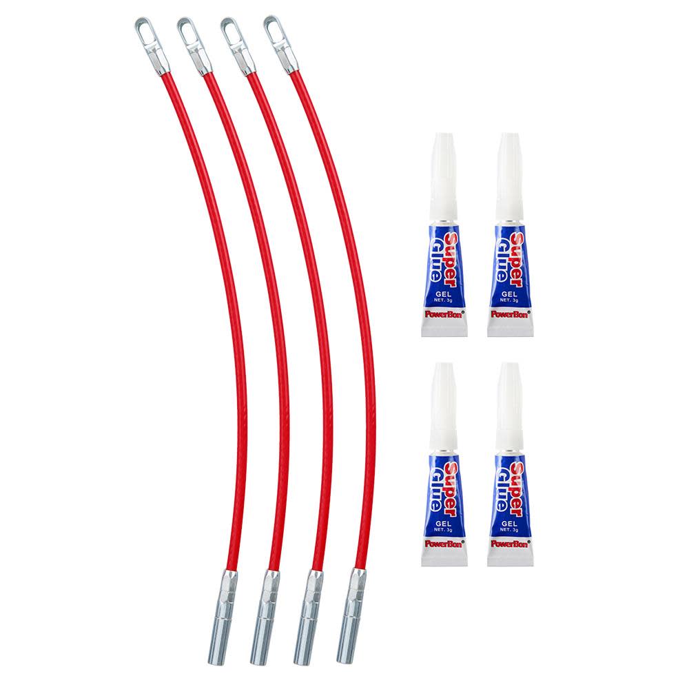 Milwaukee Polyester Fish Tape Replacement Flexible Metal Leader 4pk - Ascmtools