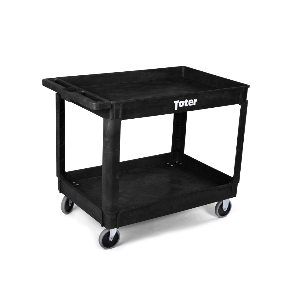 Toter Material Handling Utility Cart with Lipped Top and Straight Handle - Ascmtools