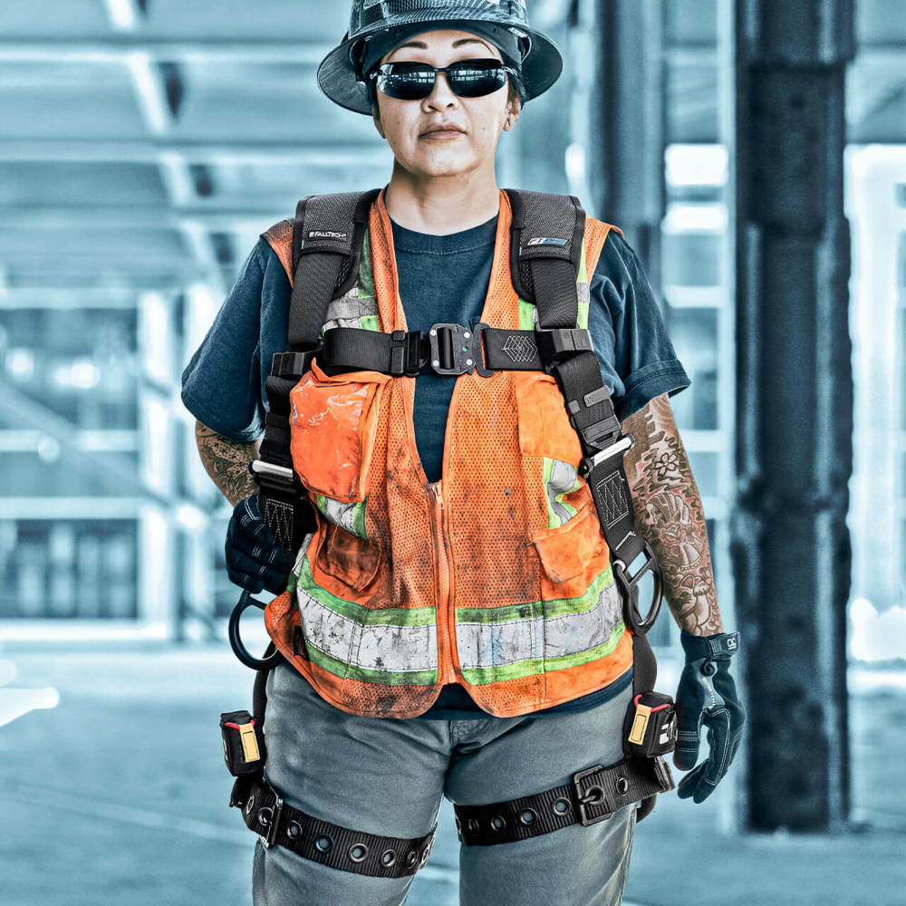 Falltech 1D Womens Full Body Harness with QC Chest Buckle 2X - Ascmtools