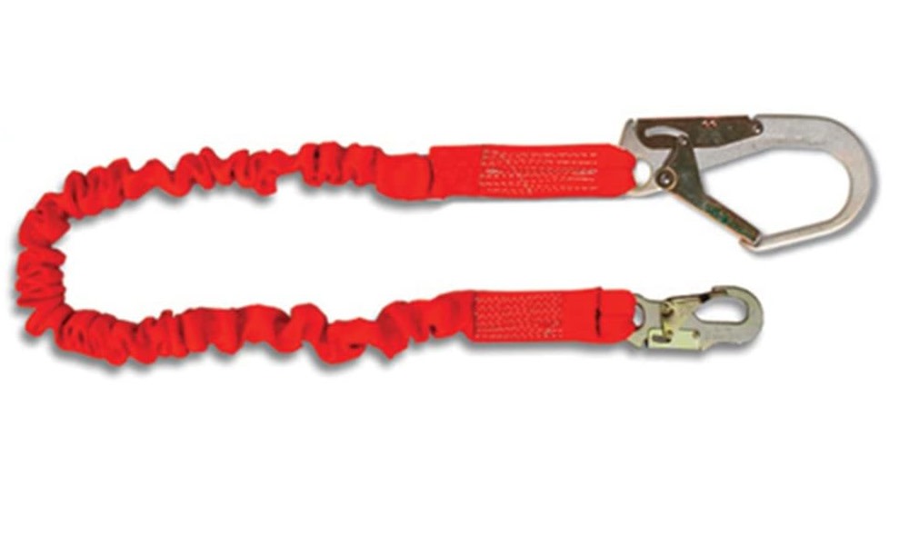 Guardian Fall Protection 4.5 – 6 Ft. Single Leg Stretch Lanyard with Rebar Hook End - Ascmtools