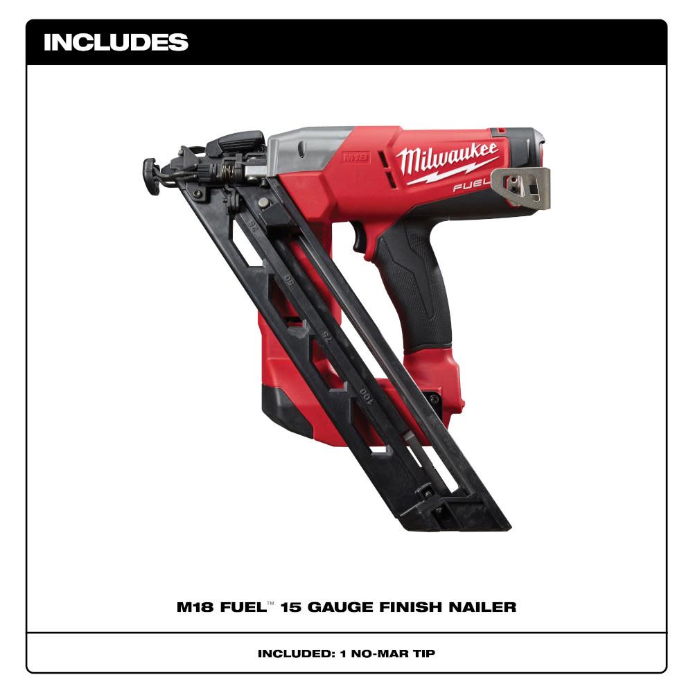 Milwaukee M18 FUEL 15 Gauge Finish Nailer - Ascmtools