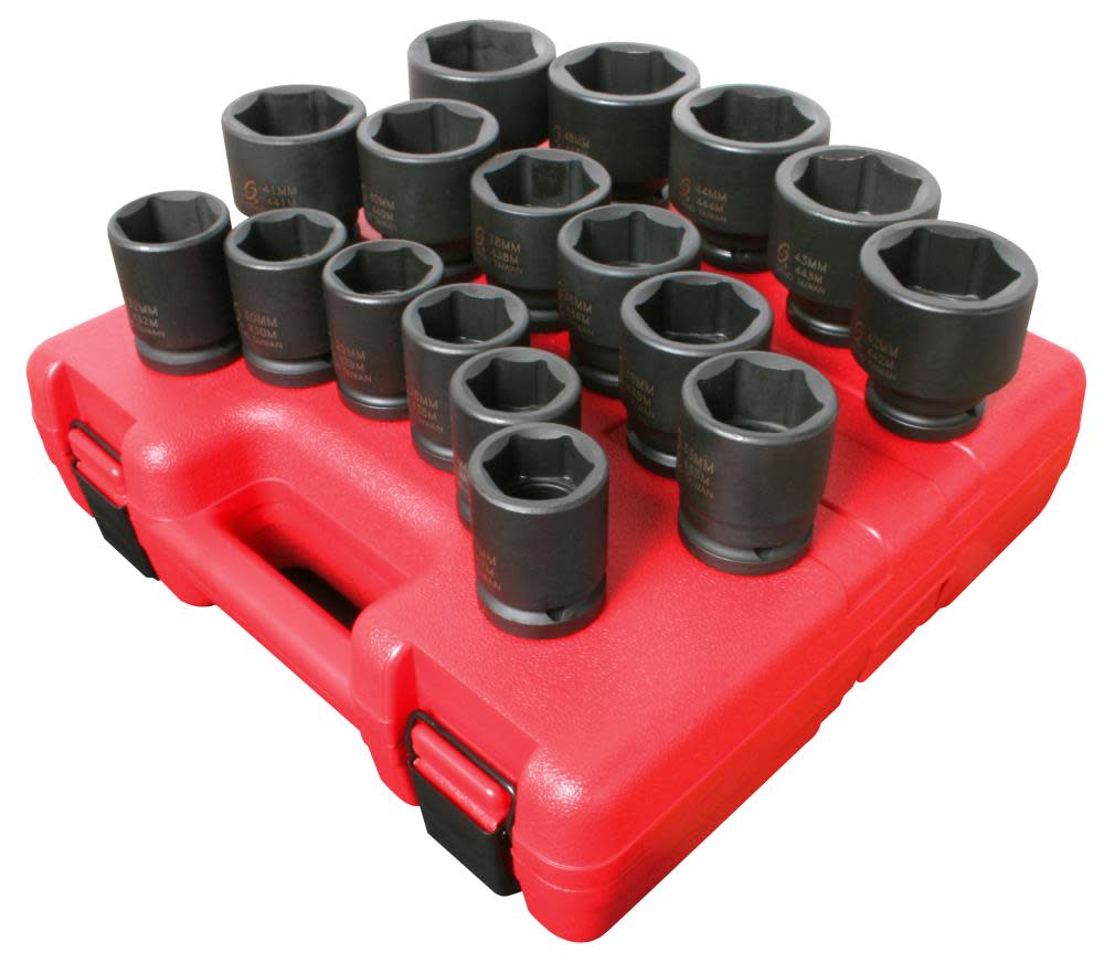 Sunex 3/4 In. Metric Heavy Duty Impact Socket Set 17 pc. - Ascmtools
