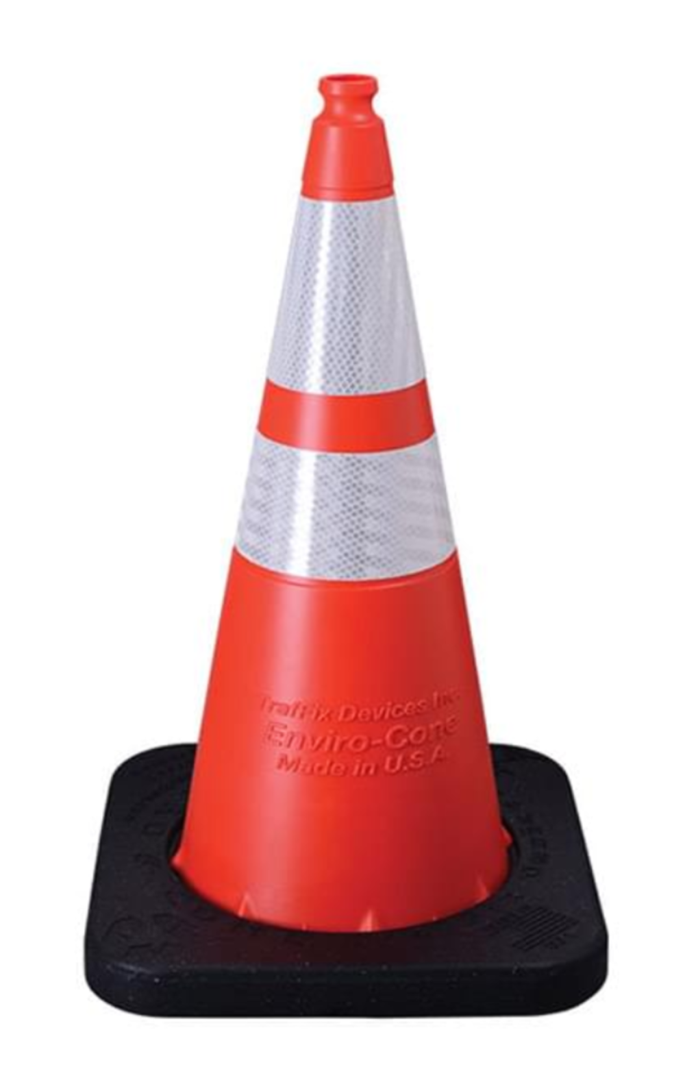 Vizcon Orange 28″ Enviro-Cone with Collars & 7 lbs Rubber Base - Ascmtools