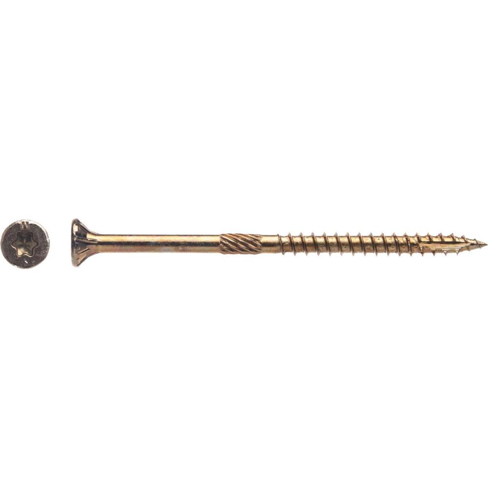 Western Builders Supply #9 x 3 In. Gold Zinc Coated Flat Head Star Drive Interior Screw - Ascmtools