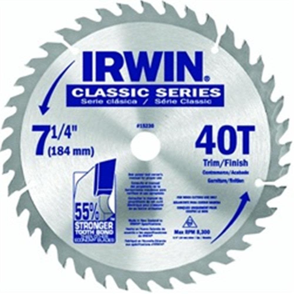 Irwin 7-1/4In 40T Carbide Saw Blade - Ascmtools