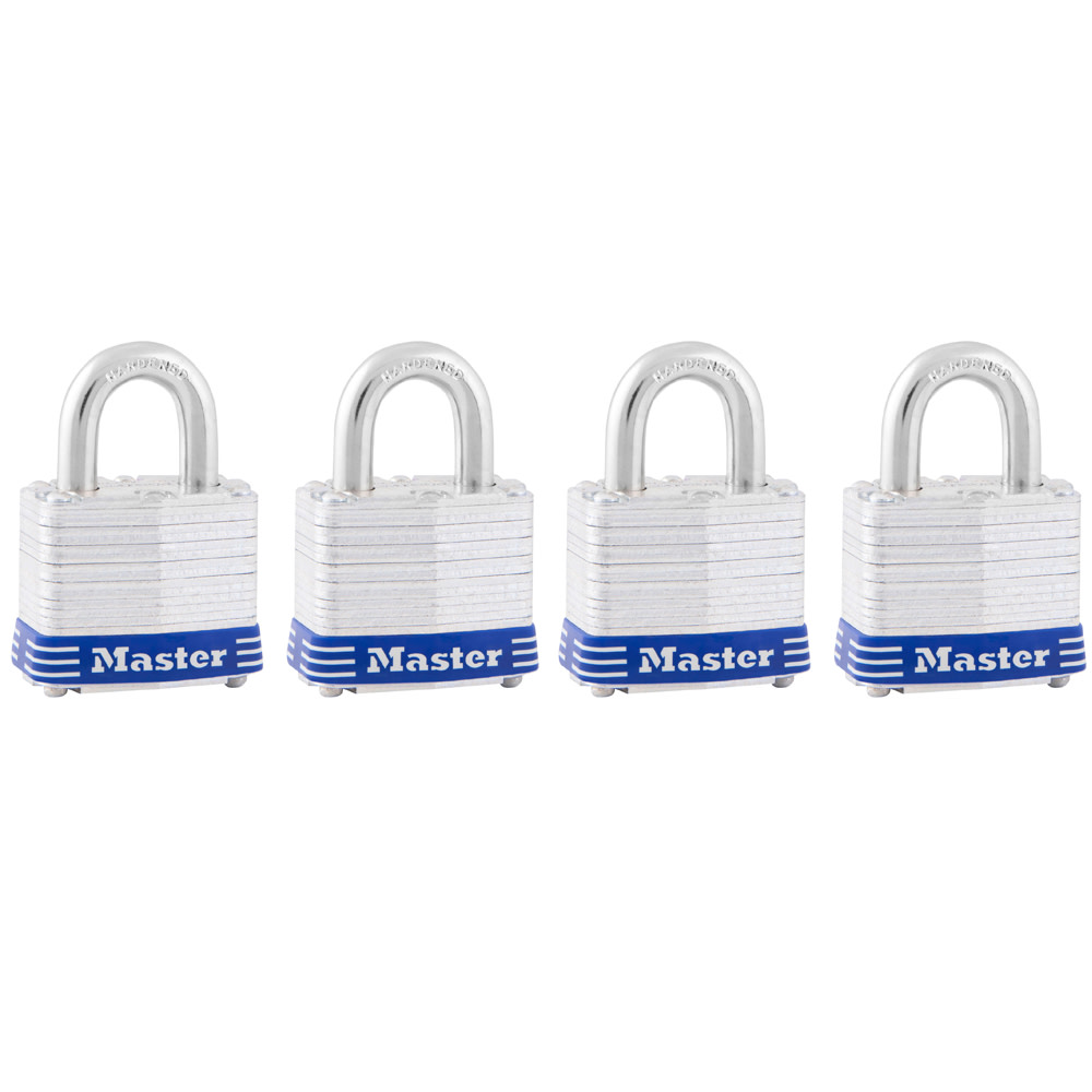 Master Lock Padlock 1 9/16″ Keyed Alike Tumbler 4pk - Ascmtools