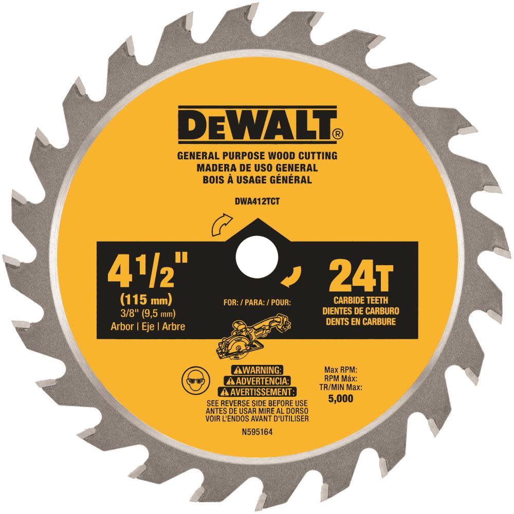 DEWALT 4-1/2 In. 24T TCT Saw Blade - Ascmtools