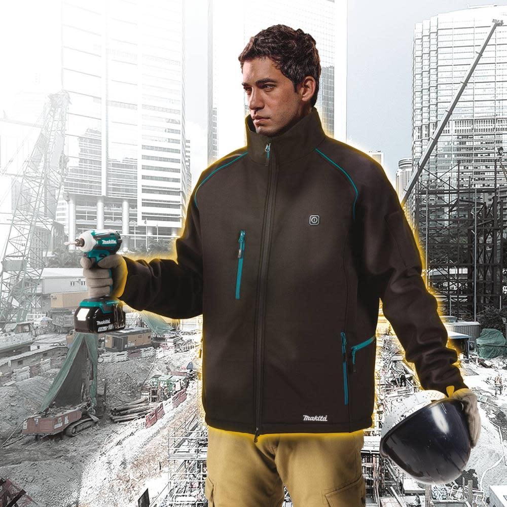 Makita 18V LXT Lithium-Ion Cordless Heated Jacket Jacket Only (Black 3XL) - Ascmtools