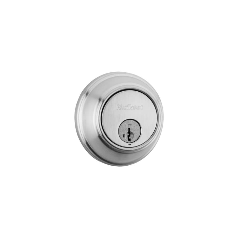 Kwikset SmartKey Door Deadbolt Satin Chrome Double Cylinder Round - Ascmtools