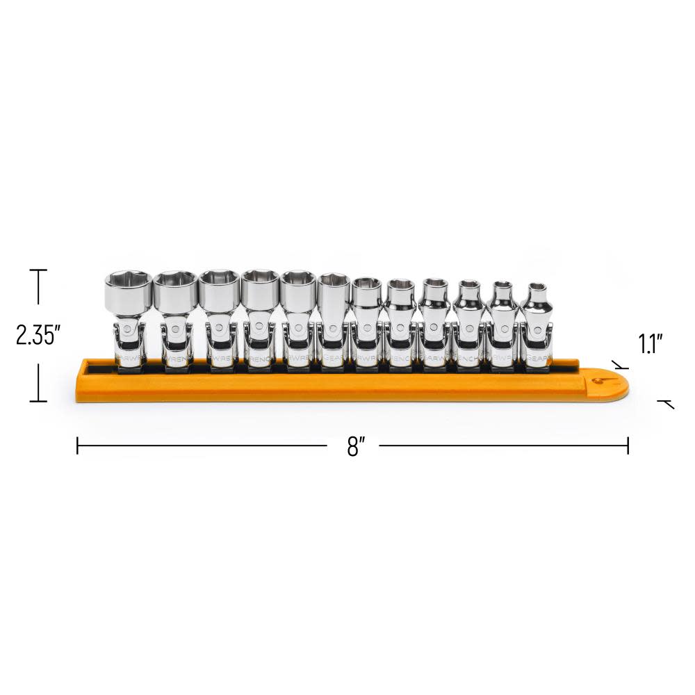 GEARWRENCH 12 Pc 1/4-in Drive 6 Point Flex Metric Socket Set - Ascmtools