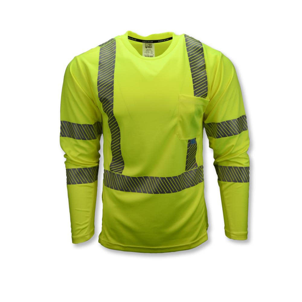 Radians Cooling & Wicking Long Sleeve T Shirt Class 3 Hi Viz Green 4X - Ascmtools