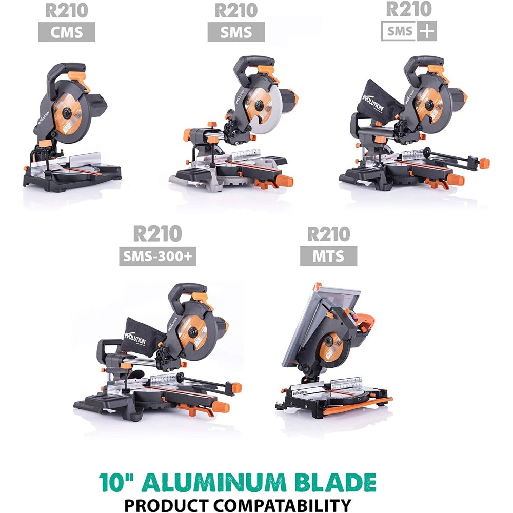 Evolution Power Tools 10″ x 80T Aluminum Cutting Miter Saw Blade - Ascmtools