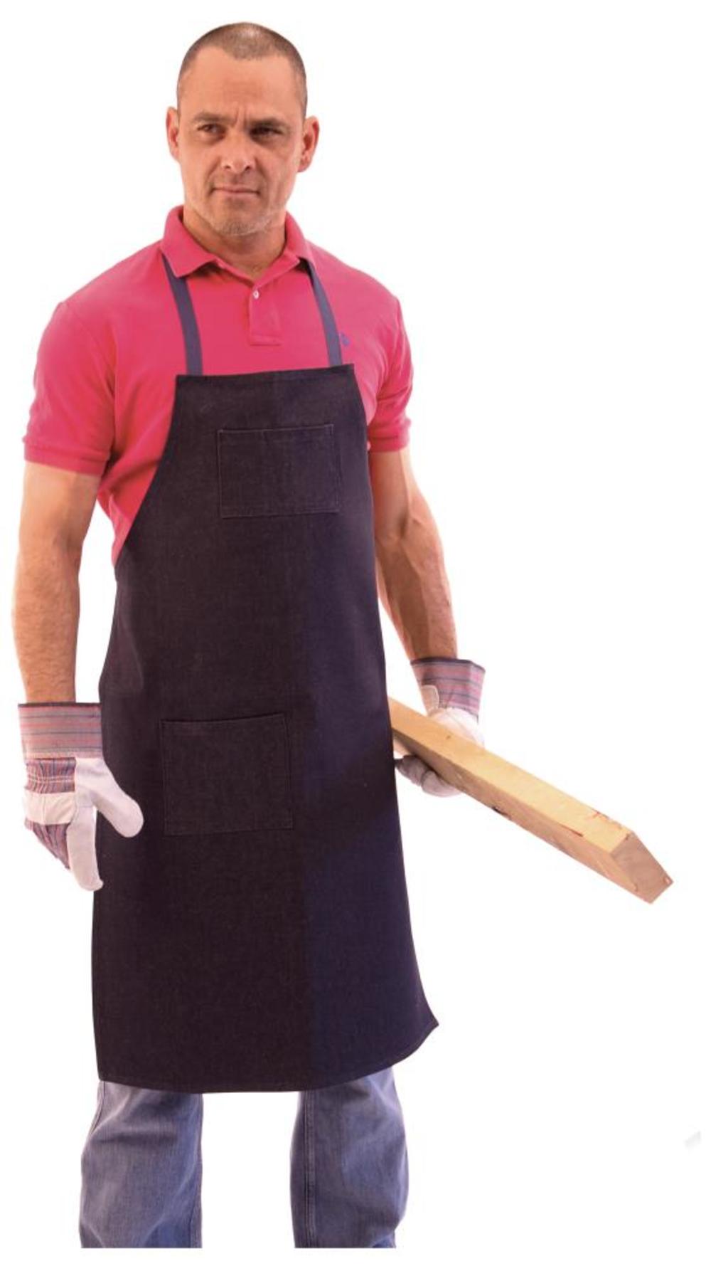 ERB F4 Indigo Denim Bib Apron OSFM - Ascmtools