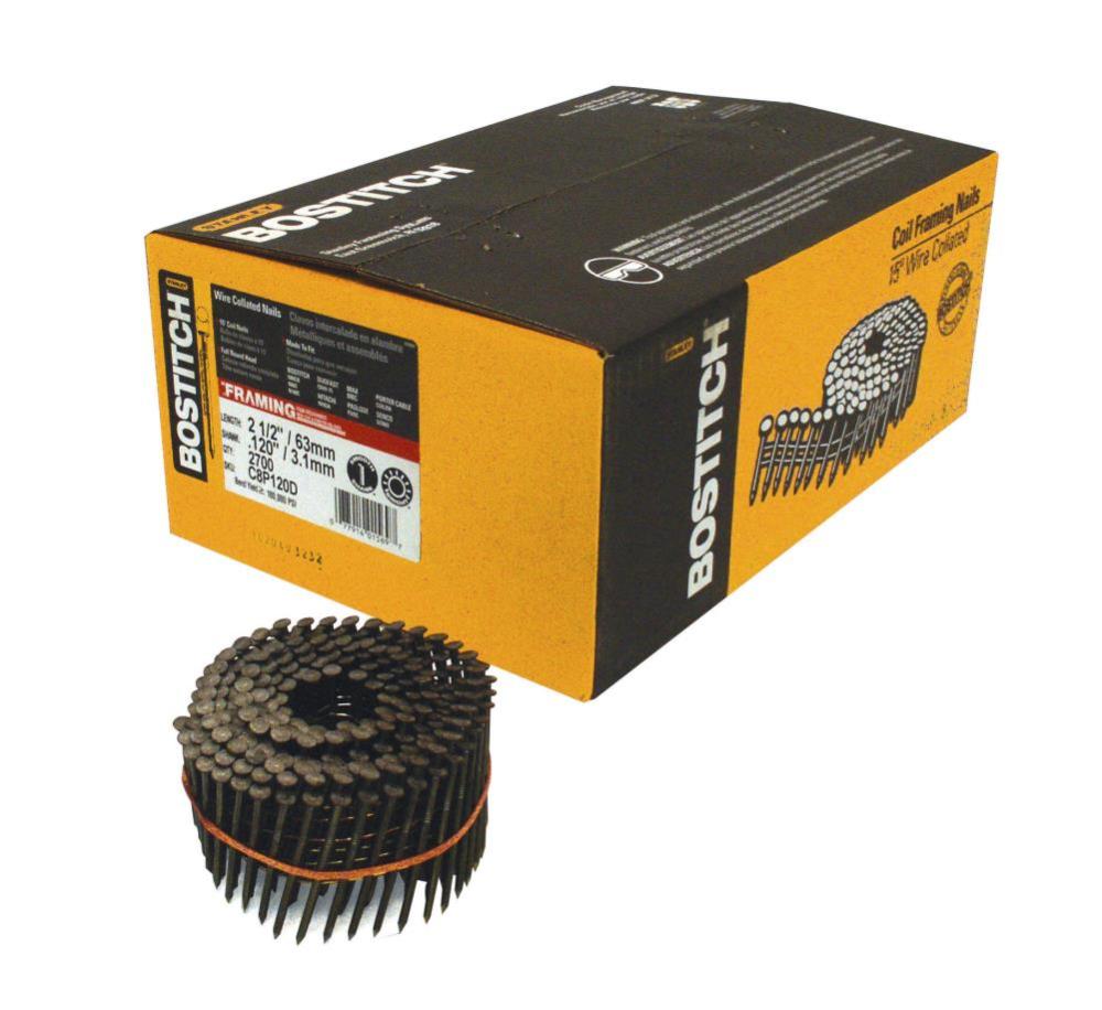 Bostitch 2-1/2 In. x .120 Coil Framing Nail - Ascmtools