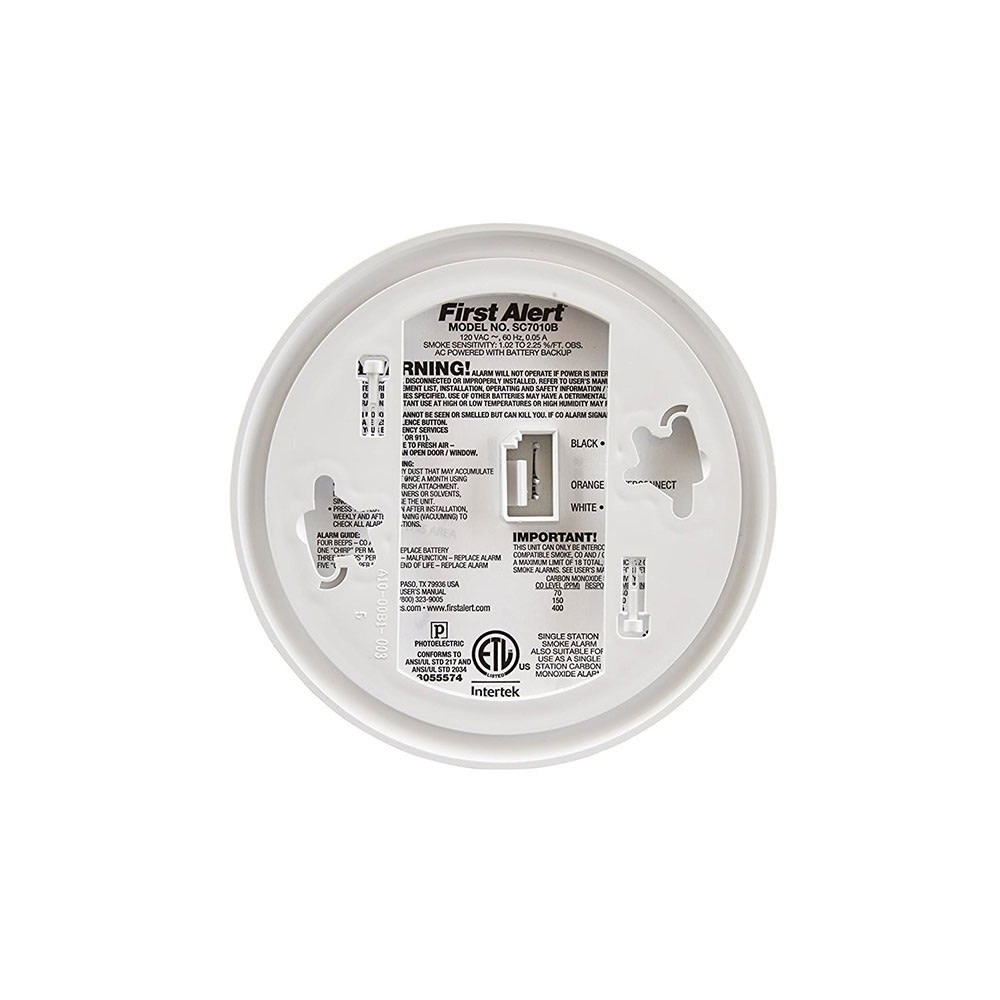 First Alert Hardwired Photoelectric Smoke and Carbon Monoxide Alarm with Battery Backup - Ascmtools