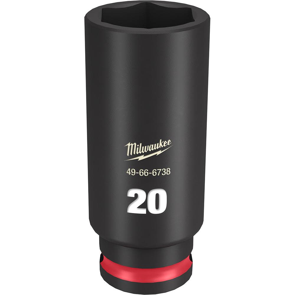 Milwaukee SHOCKWAVE Impact Duty Socket 3/8″ Drive 20MM Deep 6 Point - Ascmtools