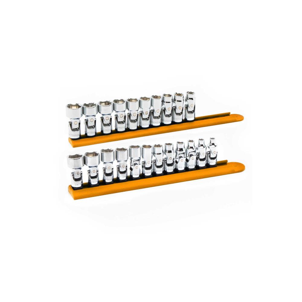 GEARWRENCH Socket Set 1/4″ and 3/8″ Drive 6 Point Metric Flex 22pc - Ascmtools