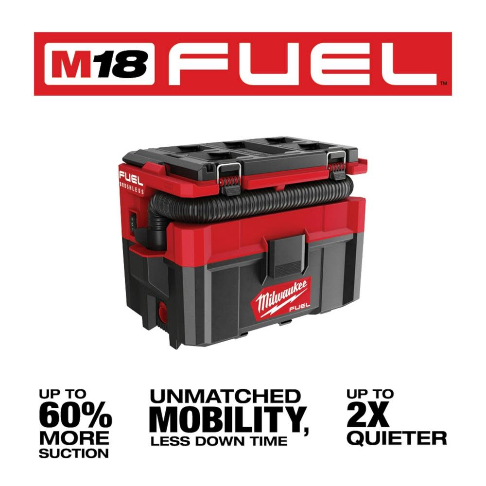 Milwaukee M18 FUEL PACKOUT 2.5 Gallon Wet/Dry Vacuum Bare Tool - Ascmtools