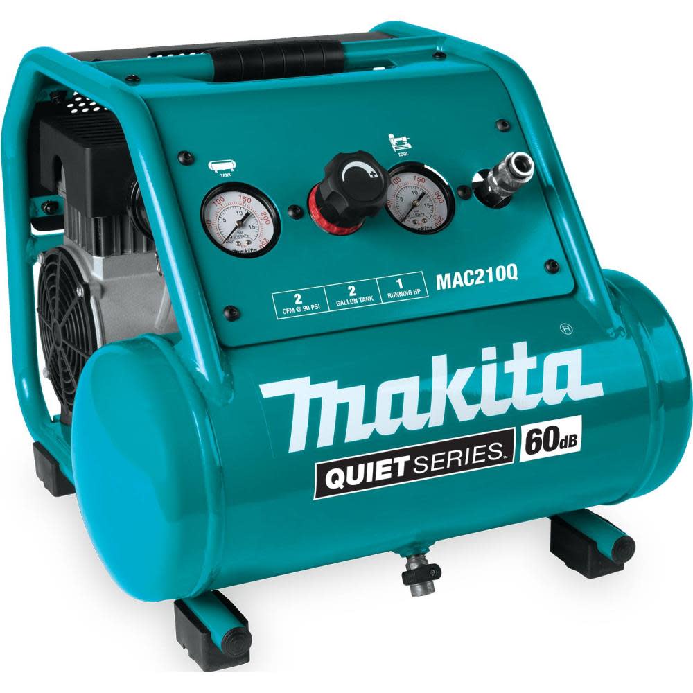 Makita Quiet Series Air Compressor 1 HP 2 Gallon Oil Free Electric - Ascmtools