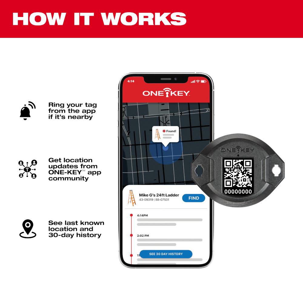 Milwaukee ONE-KEY Bluetooth Tracking Tag - Ascmtools