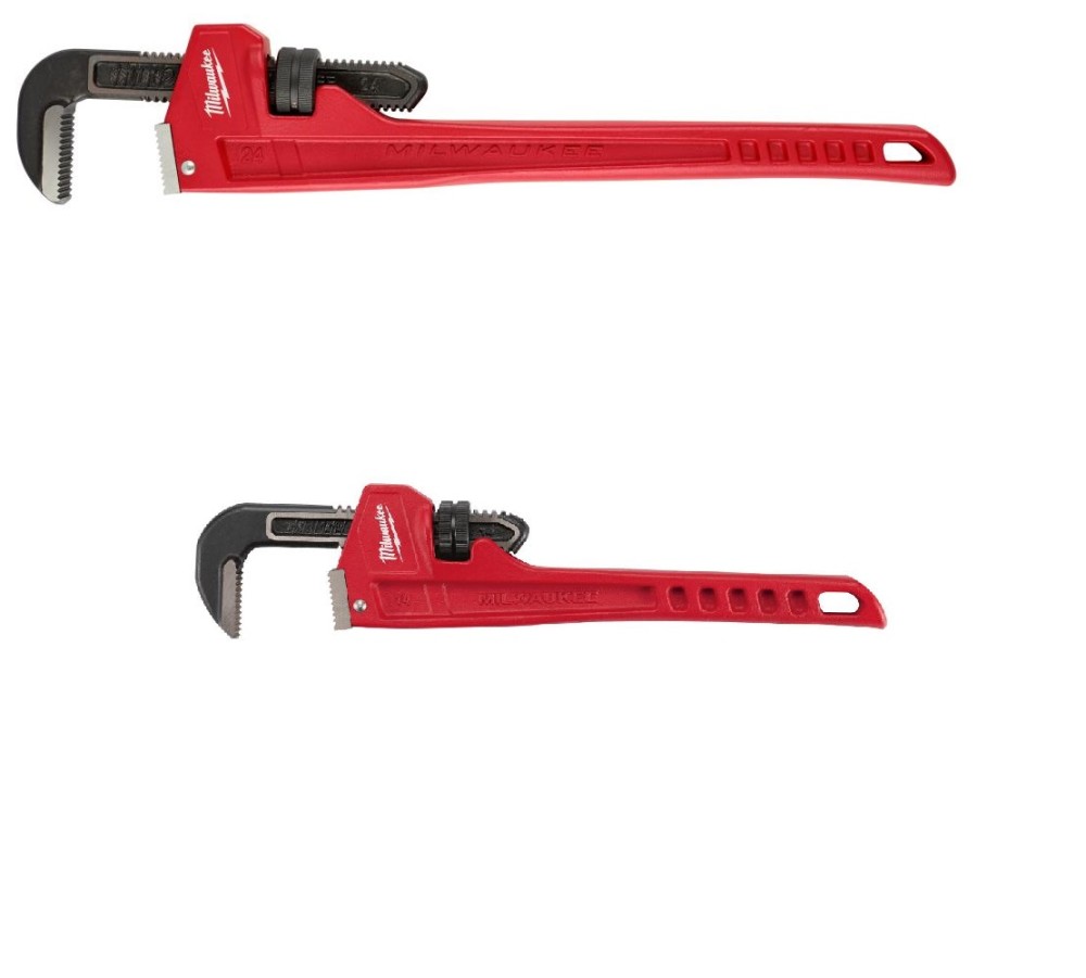 Milwaukee Steel Pipe Wrench 2pk Bundle 14″ & 24″ - Ascmtools