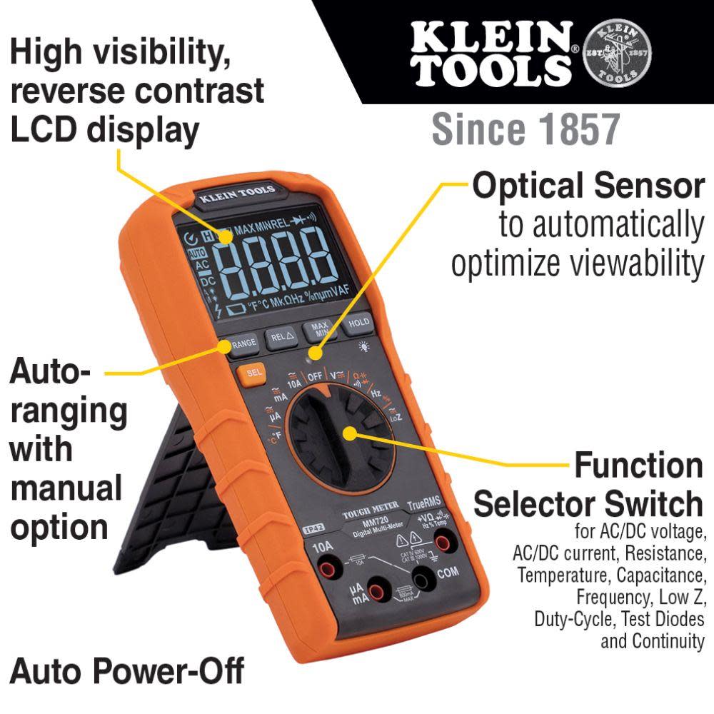 Klein Tools Digital Multimeter TRMS Auto 1000V - Ascmtools