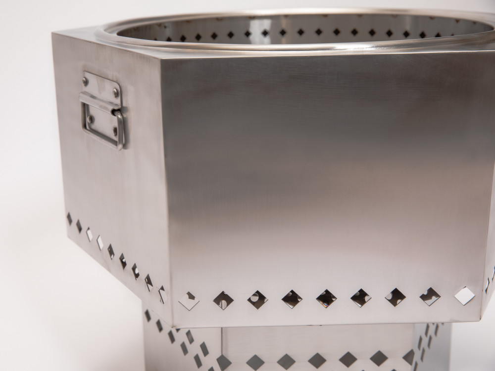 Dragonfire Wood/Pellet Firepit 22″ Stainless Steel with Grate & Carry Cover - Ascmtools