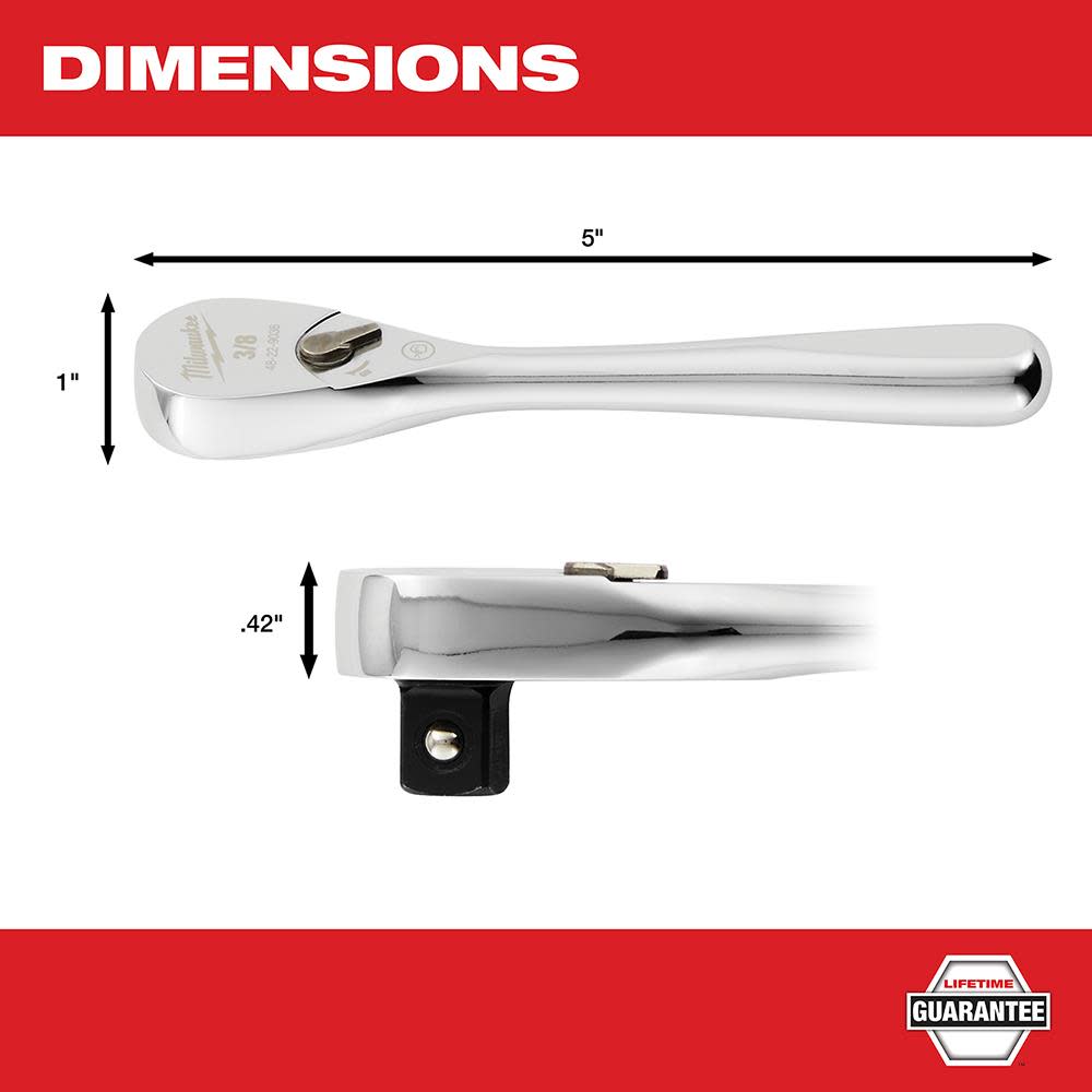 Milwaukee Ratchet 5″ 3/8″ Drive - Ascmtools