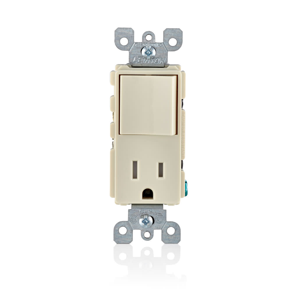 Leviton Decora Switch & Receptacle/Outlet 15A Light Almond Combination - Ascmtools