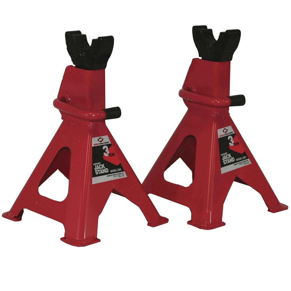 American Forge Ratchet Type Jack Stands 3 Ton 1 Pair - Ascmtools