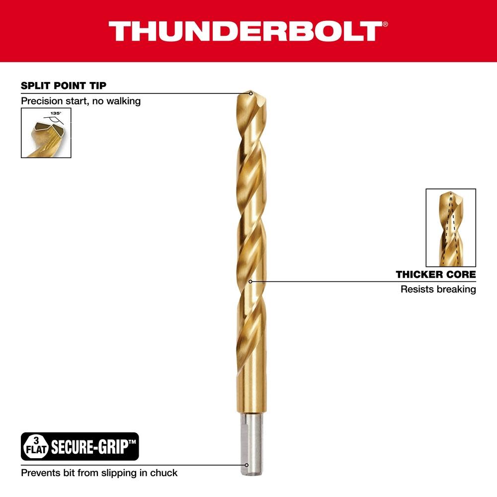 Milwaukee 14-Piece Thunderbolt Titanium Coated Drill Bits - Ascmtools