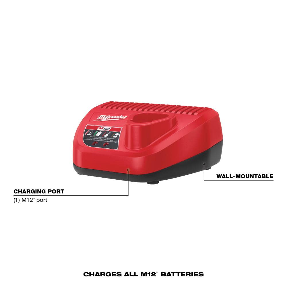 Milwaukee M12 Lithium-Ion Battery Charger - Ascmtools